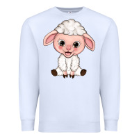 White Cartoon Lamb Premium Sweatshirt - HowdyJamesFarm