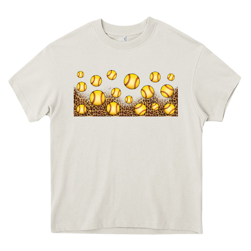 Leopard Softball 16oz Libbey Glass Heavy Core Tee by HRA Design Shop | Teevron