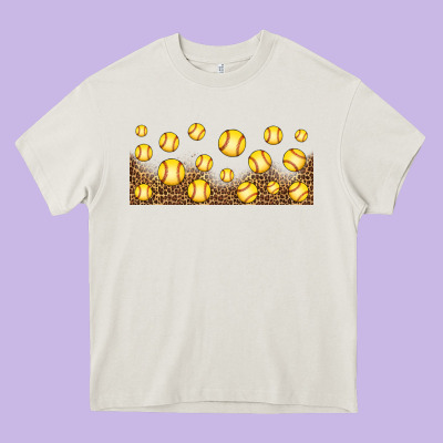 Leopard Softball 16oz Libbey Glass Heavy Core Tee Designed By Hra Design Shop