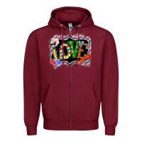 Burgundy love frame digital valentines day Zipper Hoodie - Bettercallsaul