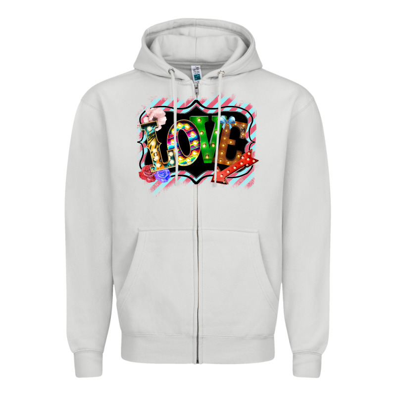 Love Frame Digital Valentines Day Zipper Hoodie by Bettercallsaul | Teevron