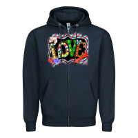 Navy love frame digital valentines day Zipper Hoodie - Bettercallsaul