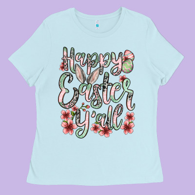 Easter Day Happy Easter Y'all Ladies Tee Designed By Oliviacreatesart