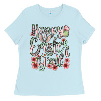 Baby Blue Easter Day Happy Easter y'all Ladies Tee - OliviaCreatesArt