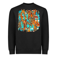 Black serape with leopard pattern Heavyweight Sweatshirt - NancyCooperArtShop