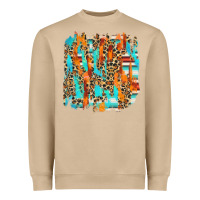Mushroom serape with leopard pattern Heavyweight Sweatshirt - NancyCooperArtShop