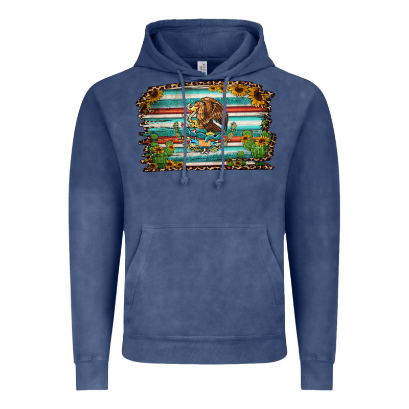 Cactus Turquoise Serape Leopard Mexican Flag Vintage Hoodie by Jasminsmagicworld | Teevron