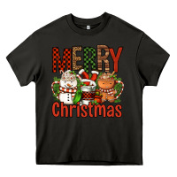 Asphalt Merry Christmas Coffee Cups Heavy Core Tee - FaDigitalArtStudio