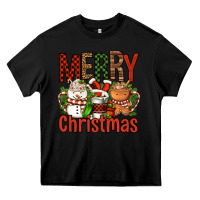 Black Merry Christmas Coffee Cups Heavy Core Tee - FaDigitalArtStudio