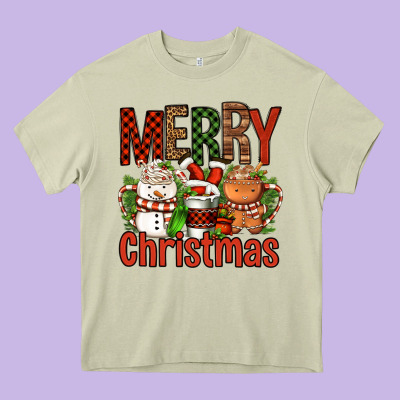 Merry Christmas Coffee Cups Heavy Core Tee Designed By Fadigitalartstudio
