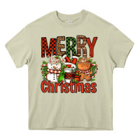 Mossy Merry Christmas Coffee Cups Heavy Core Tee - FaDigitalArtStudio