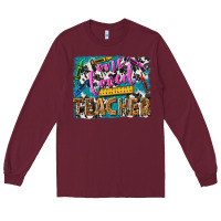 Burgundy one loved teacher Long Sleeve Tee - NancyCooperArtShop