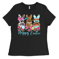 Black Happy Easter western peeps Ladies Tee - OliviaCreatesArt