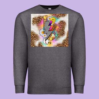 Retro Baseball With Leopard Premium Sweatshirt Designed By Tumblerdesignbyshophia