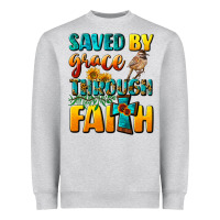 Heather Grey saved by grace through faith Heavyweight Sweatshirt - NancyCooperArtShop