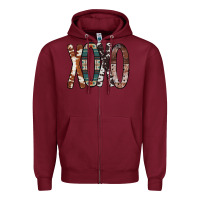 Burgundy Xoxo Leopard Heart Zipper Hoodie - Bettercallsaul