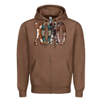 Chestnut Xoxo Leopard Heart Zipper Hoodie - Bettercallsaul