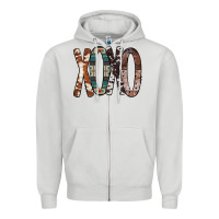 Dove Grey Xoxo Leopard Heart Zipper Hoodie - Bettercallsaul