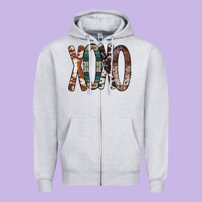 Xoxo Leopard Heart Zipper Hoodie Designed By Bettercallsaul