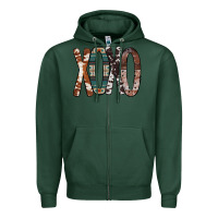 Sports Green Xoxo Leopard Heart Zipper Hoodie - Bettercallsaul