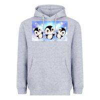 Heather Grey cute penguin Heavyweight Hoodie - TumblerDesignByShophia