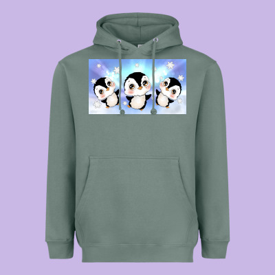 Cute Penguin Heavyweight Hoodie Designed By Tumblerdesignbyshophia