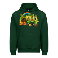 Forest Green lucky gnomes truck St. Patrick's Day Urban Hoodie - FaDigitalArtStudio