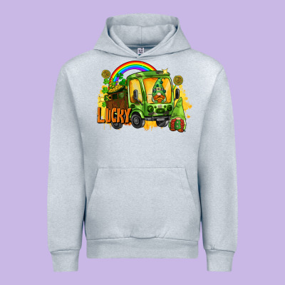 Lucky Gnomes Truck St. Patrick's Day Urban Hoodie Designed By Fadigitalartstudio