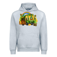 Heather Grey lucky gnomes truck St. Patrick's Day Urban Hoodie - FaDigitalArtStudio