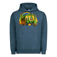 Pigment Midnight Navy lucky gnomes truck St. Patrick's Day Urban Hoodie - FaDigitalArtStudio