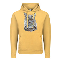 Vintage Mustard Bobcat Head Vintage Hoodie - LillyAllenDesigns