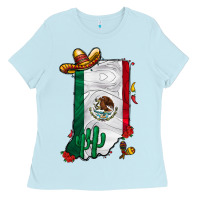 Baby Blue mexican indiana Ladies Tee - CowhideDigitalArt