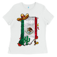 White mexican indiana Ladies Tee - CowhideDigitalArt