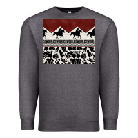 Charcoal Heather cowgirl with cowhide Premium Sweatshirt - TumblerDesignByShophia