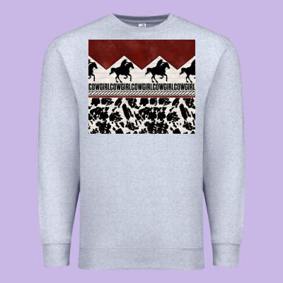 Cowgirl With Cowhide Premium Sweatshirt Designed By Tumblerdesignbyshophia