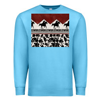 Ocean Blue cowgirl with cowhide Premium Sweatshirt - TumblerDesignByShophia