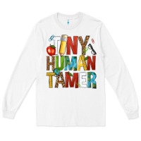 White tiny human tamer Long Sleeve Tee - NancyCooperArtShop