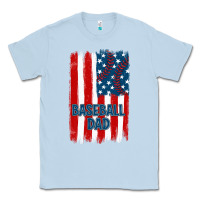 Dusty Blue baseball dad american flag Classic Tee - JahusDesignShop