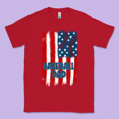 Baseball Dad American Flag Classic Tee Designed By Jahusdesignshop