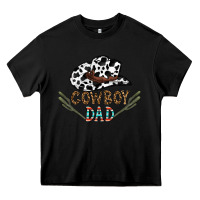 Black cowboy dad Heavy Core Tee - CowhideDigitalArt