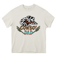 Cream cowboy dad Heavy Core Tee - CowhideDigitalArt