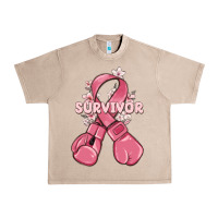 French Oak survivor breast cancer with boxing gloves Urban Heavy Tee - MaliasSmallBusiness