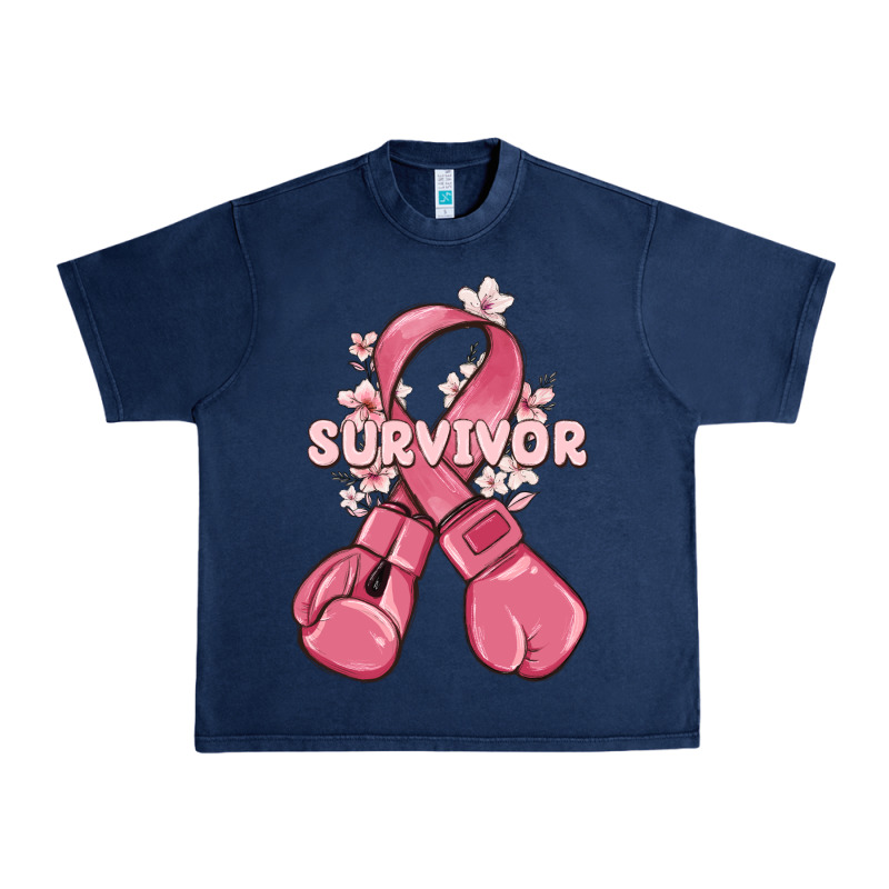 Survivor Breast Cancer With Boxing Gloves Urban Heavy Tee by MaliasSmallBusiness | Teevron