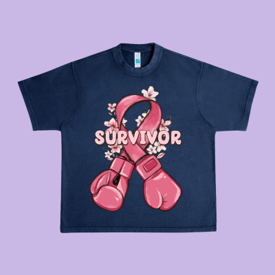 Survivor Breast Cancer With Boxing Gloves Urban Heavy Tee Designed By Maliassmallbusiness