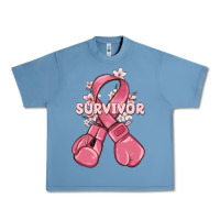 Pebble Blue survivor breast cancer with boxing gloves Urban Heavy Tee - MaliasSmallBusiness