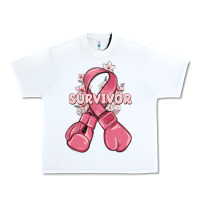 White survivor breast cancer with boxing gloves Urban Heavy Tee - MaliasSmallBusiness