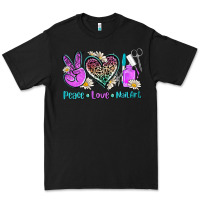 Black peace love nail art Premium Tee - AdoDesignShop