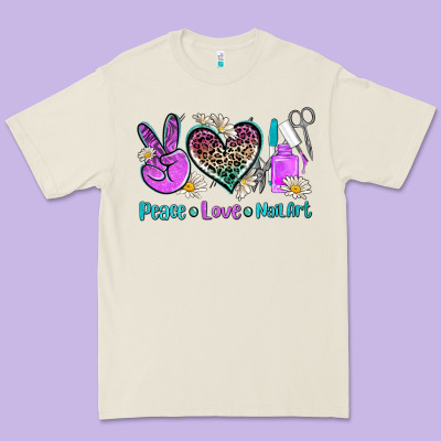 Peace Love Nail Art Premium Tee Designed By Adodesignshop