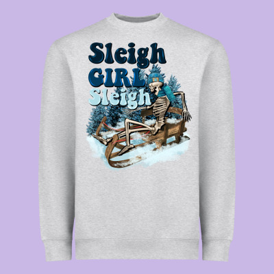 Sleigh Girl Sleigh Skeleton Heavyweight Sweatshirt Designed By Nancycooperartshop