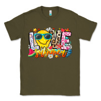 Army Green Love Summer Classic Tee - CowhideDigitalArt